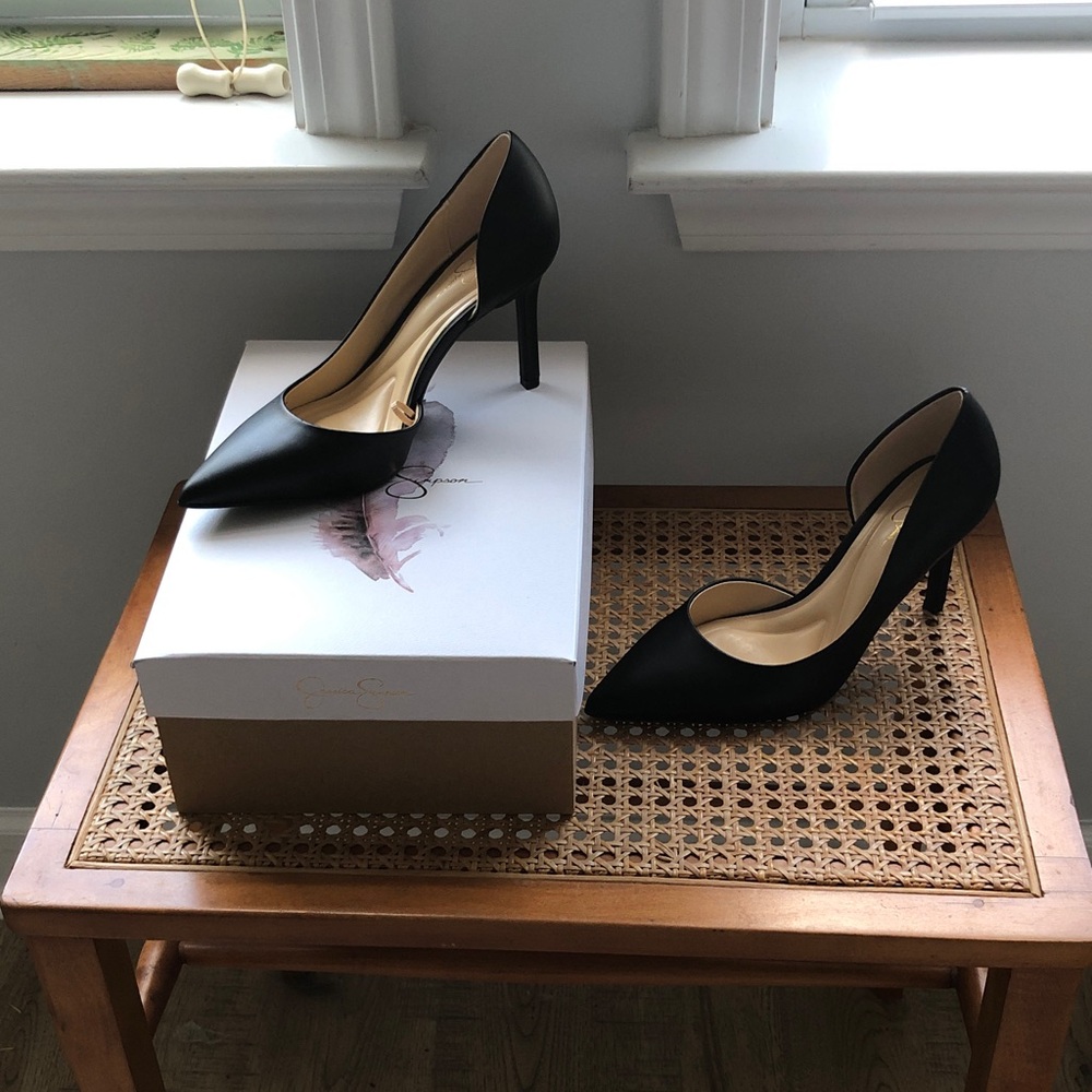 Jessica Simpson Black Pointed-Toe High Heel Pumps
